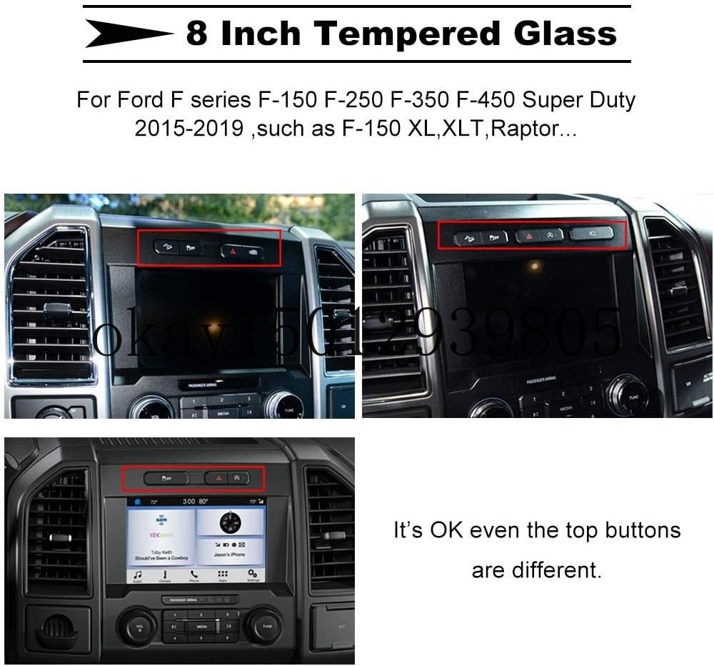 Navigation Screen Protector für Ford F-150 F250 F350 F450 Super Duty Sync2 Sync3 Bildschirm 8 zoll