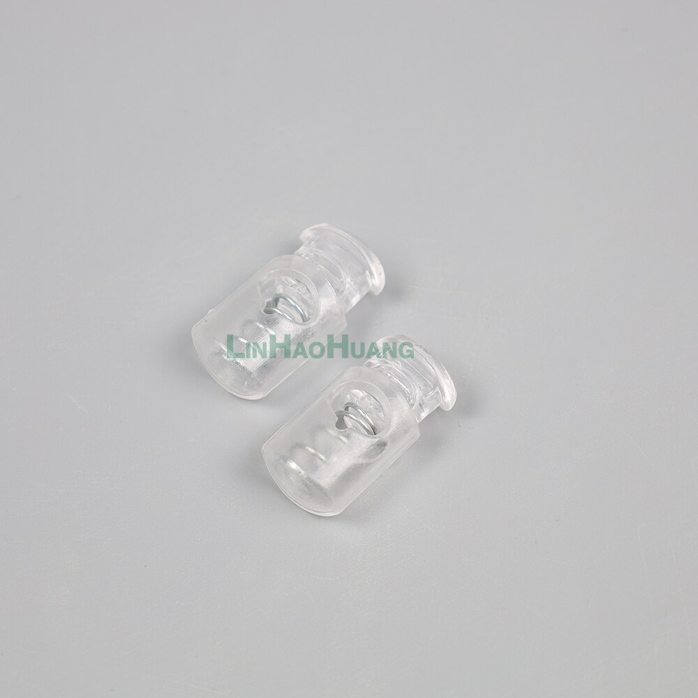 100pcs Cord Lock Plastic Stopper Cord End Toggle Clip Transparent Clear Frost Sportswear Shoelace DIY Bag Parts Accessories