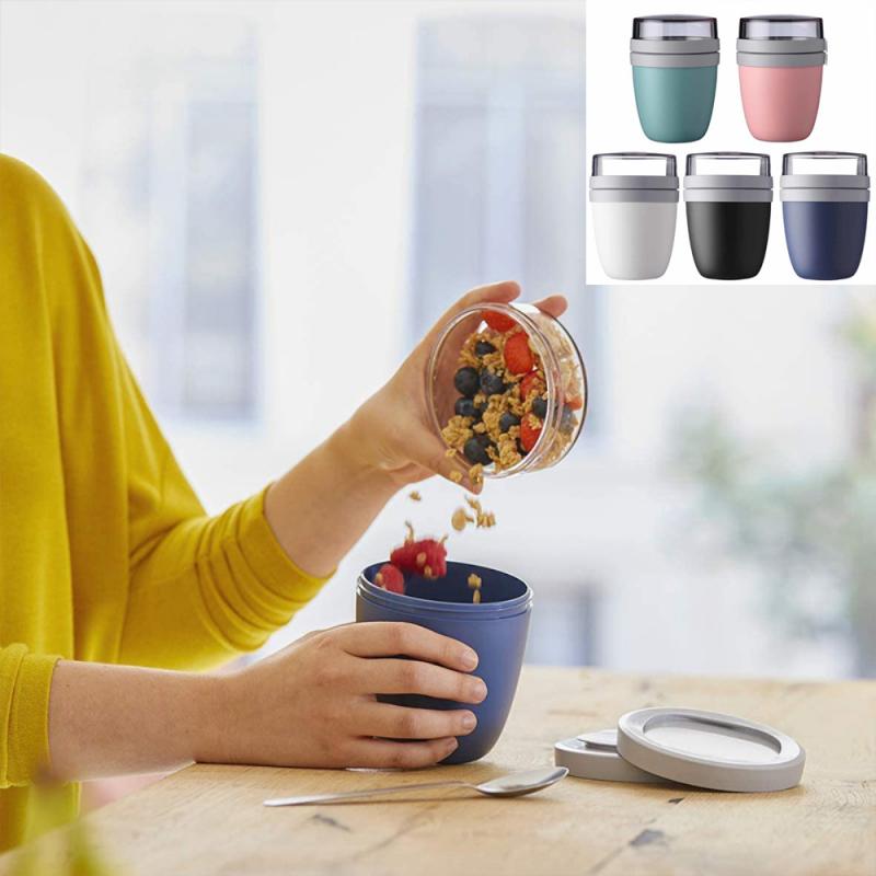 2-In-1 700Ml Lunch Cup Creatieve Draagbare Reizen Verse Houden Kom Gaan Lunchbox Yoghurt moer Verse Houden Cup Soep Blikken Thuis