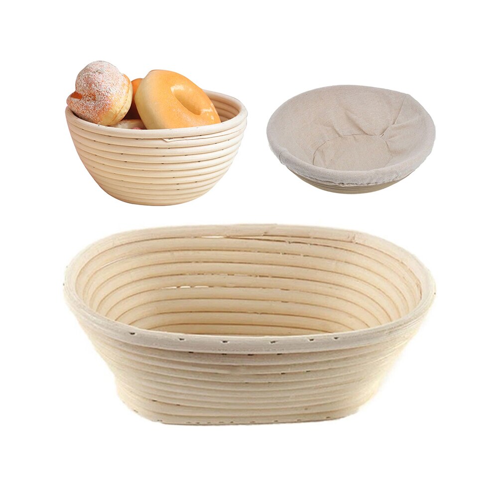 Round Rattan Bread Banneton Proofing Basket Making Tools Bread Fermentation Basket Cloth Cover Scraper Cutter Bakeware Set $