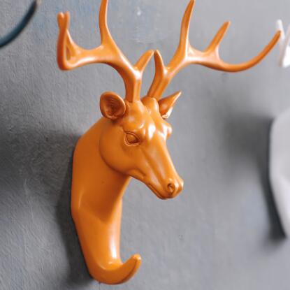 Amerikaanse stijl decoratieve haak dier hertenkop model wandhaak kapstok wanddecoratie sleutel opbergrek deurhaak 04286