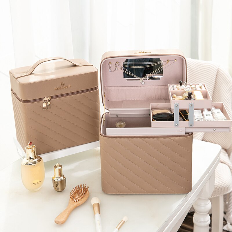 Makeup Bag Toiletry Cosmetic Storage Box Portable travel Make Up Suitcase: 5