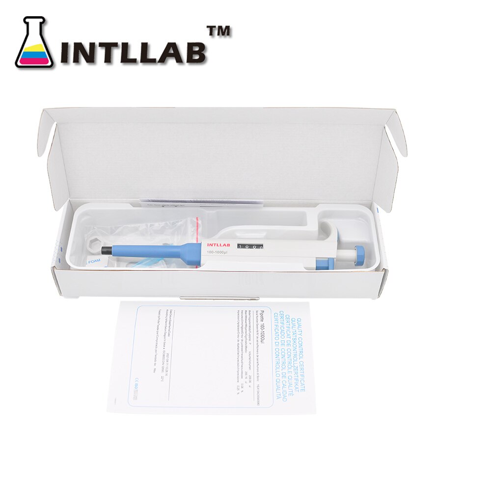 Intllab Micropipet Gun Lab Single Channel Pipet Verstelbare Volume Pipet Met Tips