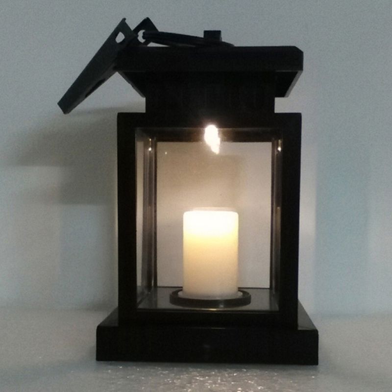 Soldrevet ledet stearinlyslampe hengende plenlampe til hage utendørs