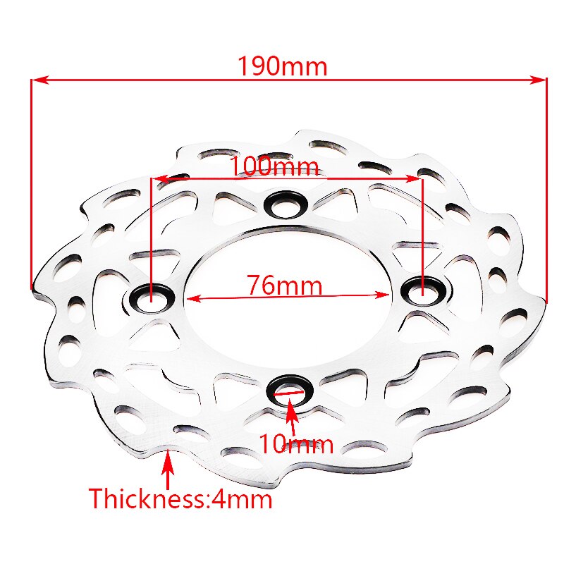 190mm220mm motorcycle front and rear brake discs are suitable for CRF50 KAYO BSE 70cc 90cc 110cc 125cc 140cc 160cc dirt pit bike: 190mm