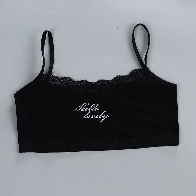 Cotton Girl Bra Development Period 7-14 Years Old Older Children&#39;s Lace Letter Underwear Girls Tube Top Student Training Bra: 2