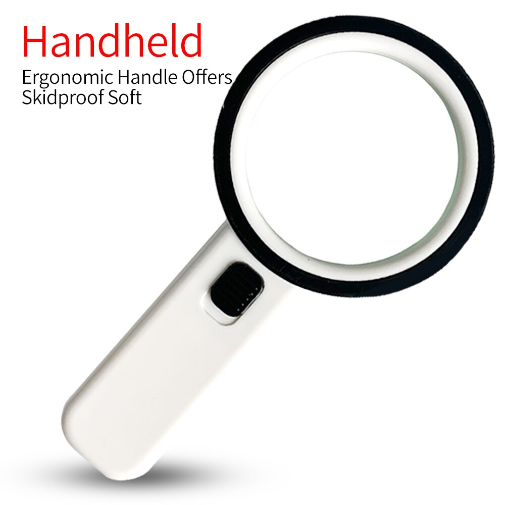 Handheld Magnifying Glass 30X with Light for Reading, Illuminated Magnifier Glasses for Inspection, Jewelry Appraisal
