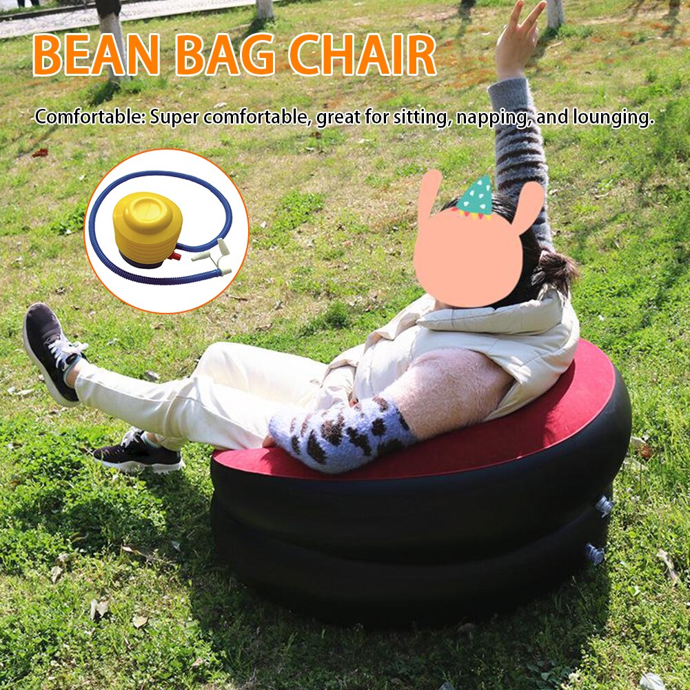 Large Air Inflation Sofa Lazy Folding Living Room Bedroom Home Decor Portable Recliner Comfortable Bean Bag Chair Lounger