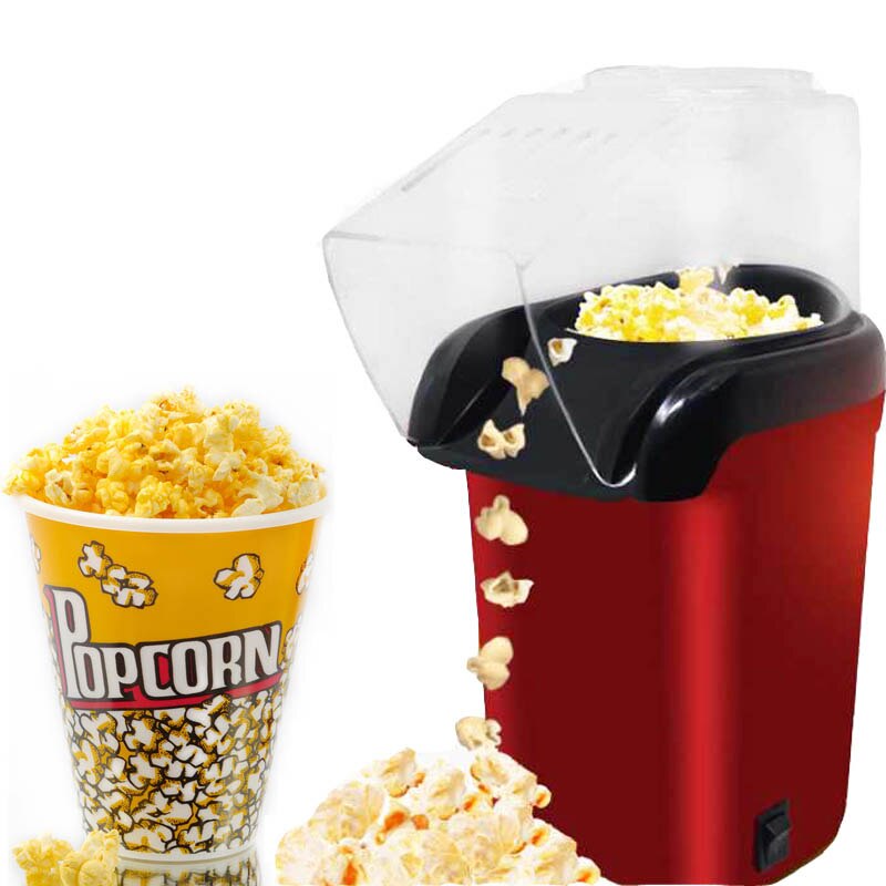 Popcorn Maker Machine Corn Popper 1200W Mini Huishoudelijke Gezonde Air Olie-Gratis 110V: Rood