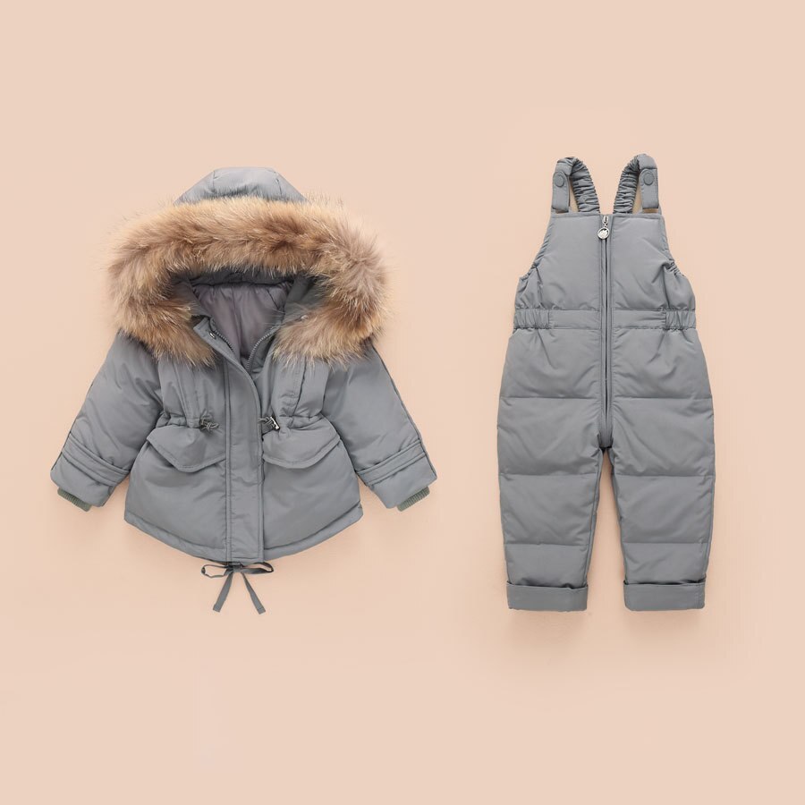 Winter Warme Jacke Kinder Overalls für Mädchen Jungen Kinder Schneeanzug Baby Jungen Mädchen Mantel Unten Jacken Kleinkind Neue Jahr Kleidung set: Grey / 1T