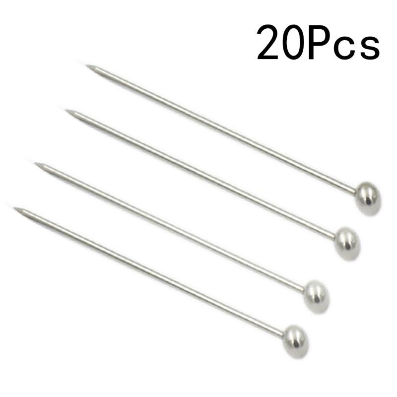 12 Stuks Rvs Cocktail Picks Fruit Sticks Tandenstokers Voor Party Bar Fruit Sticks: Silver  20 pcs