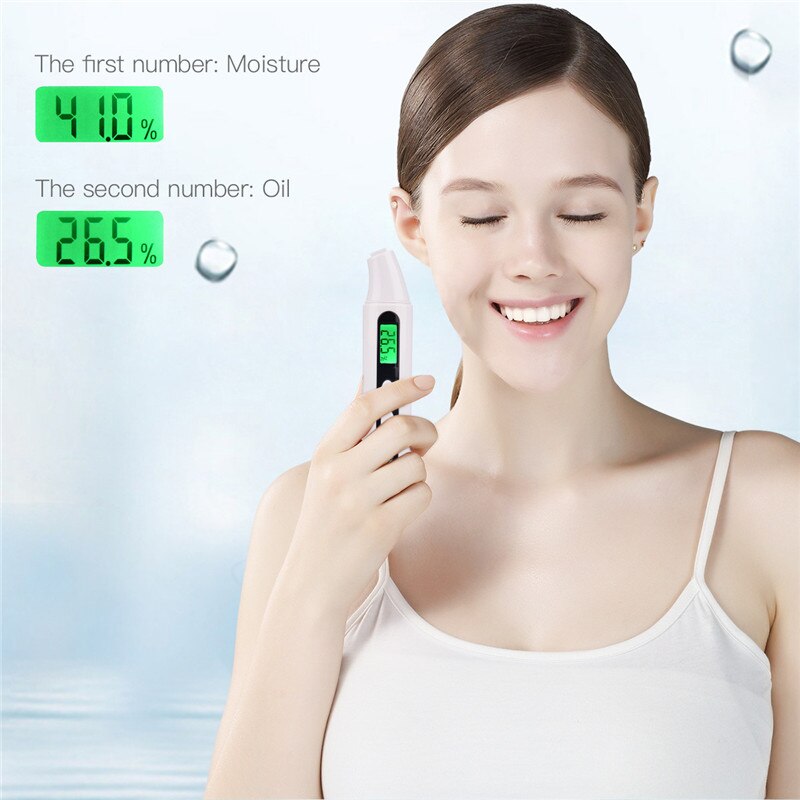 CkeyiN Portable Digital LCD Face Skin Moisture Tester Meter Water Oil Analyzer Monitor Detector Skin Sensor Facial Skin Care