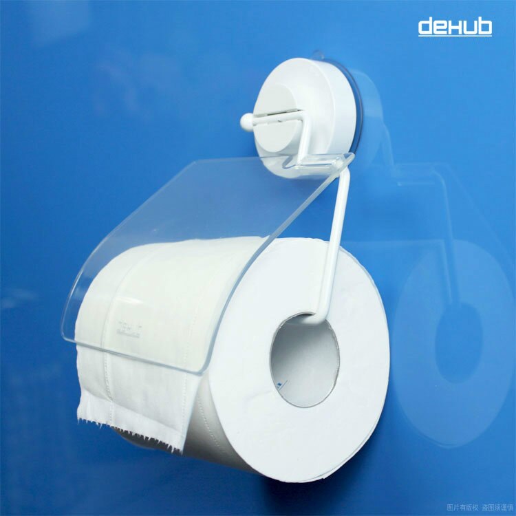 Rvs Wandmontage Super Zuigkracht VacuumToilet Papier Houder Rolhouder WC Toiletrolhouder met Cover DEHUB