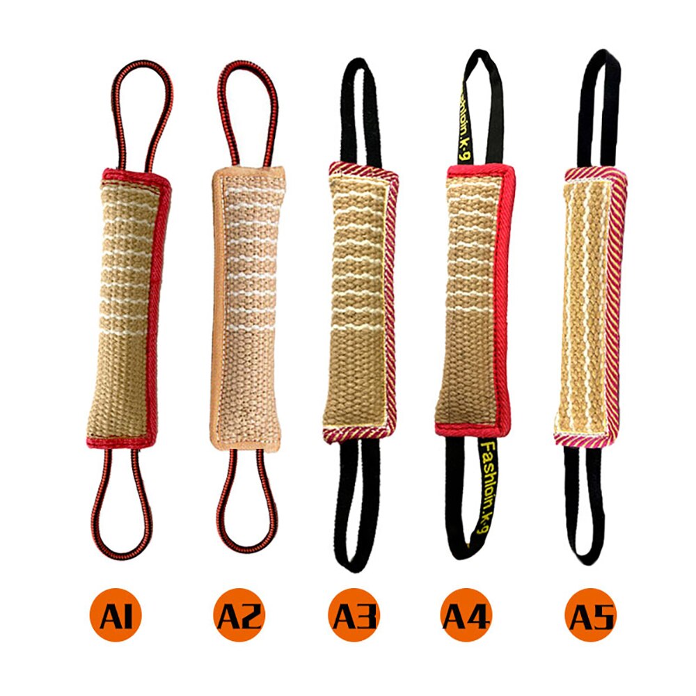 Coarse bite stick for bite bite and molar dog bite stick with 2 rope handles durable dog training chewing belt toy
