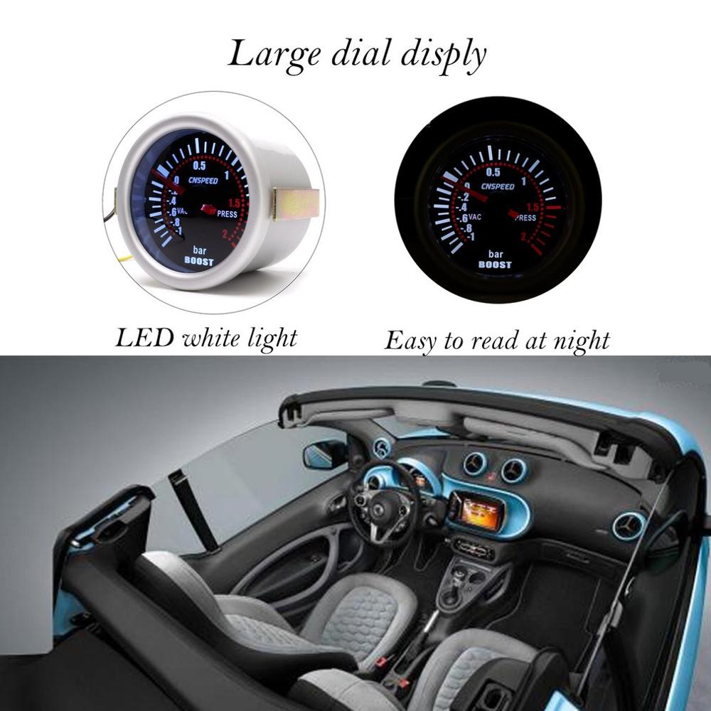 52mm Turbo Boost Gauge Pressure LED Display Vacuum Meter High Accuracy Easy Operation PSI Turbo Pressure Gauge Car Accessories