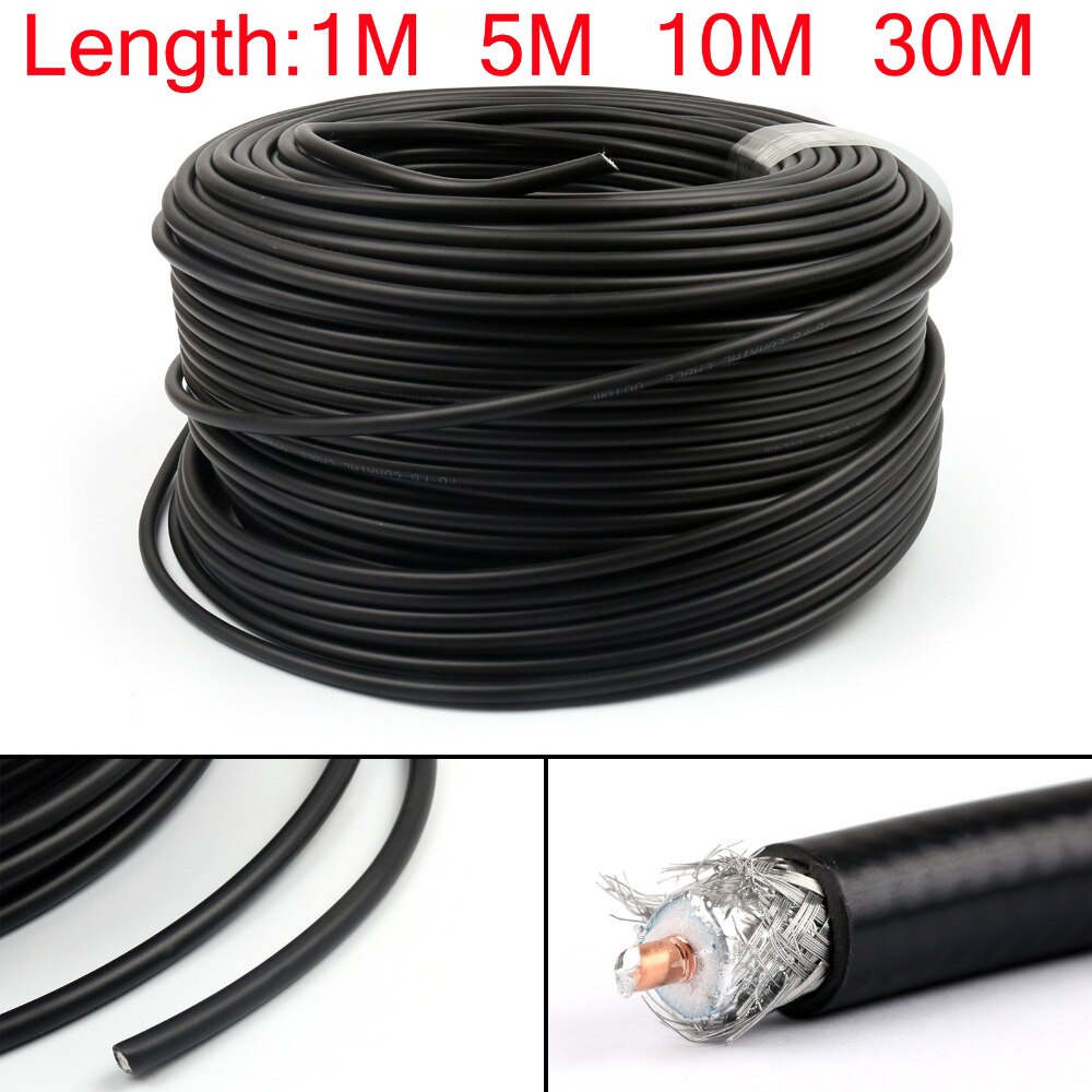 50-7 RG8/KSR400 RF Coaxial Cable Connector Coax shielded Pigtail 1m 5m 10m 30m Wires Cable: 10M