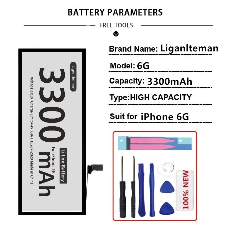 Real Capacity Replacement Battery For Apple IPhone 6 7 8 Plus XR XS MAX Batterie Lithium Phone Battery For iPhone 5 5S 5SE 6S X: For iPhone 6