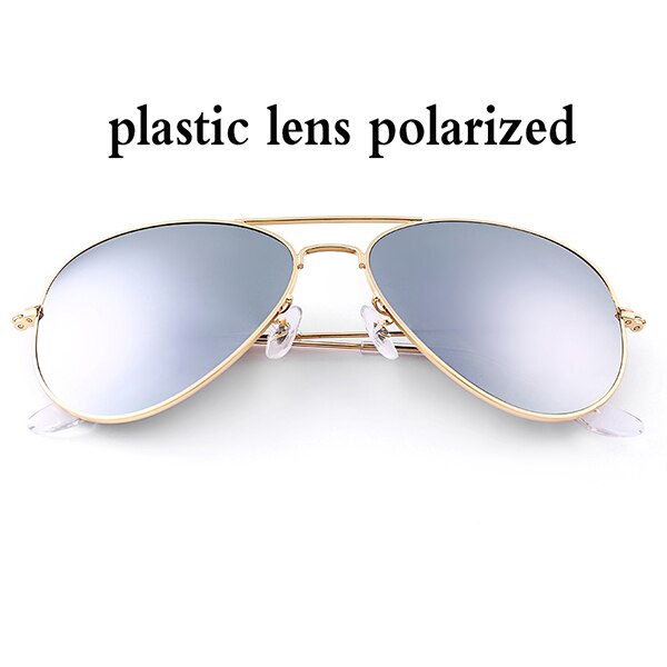 Boloban 3026 gepolariseerde zonnebril heren dames 60mm pilotenbril met glazen lenzen en spiegel oculos de sol  uv400: Zilver p