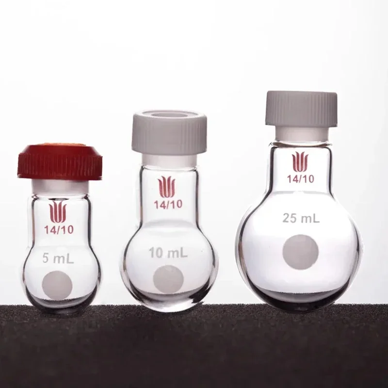 Laboratoryjna kolba z okrągłym dnem, 14/10, pojemność 5/10/25 ml, szklana kolba