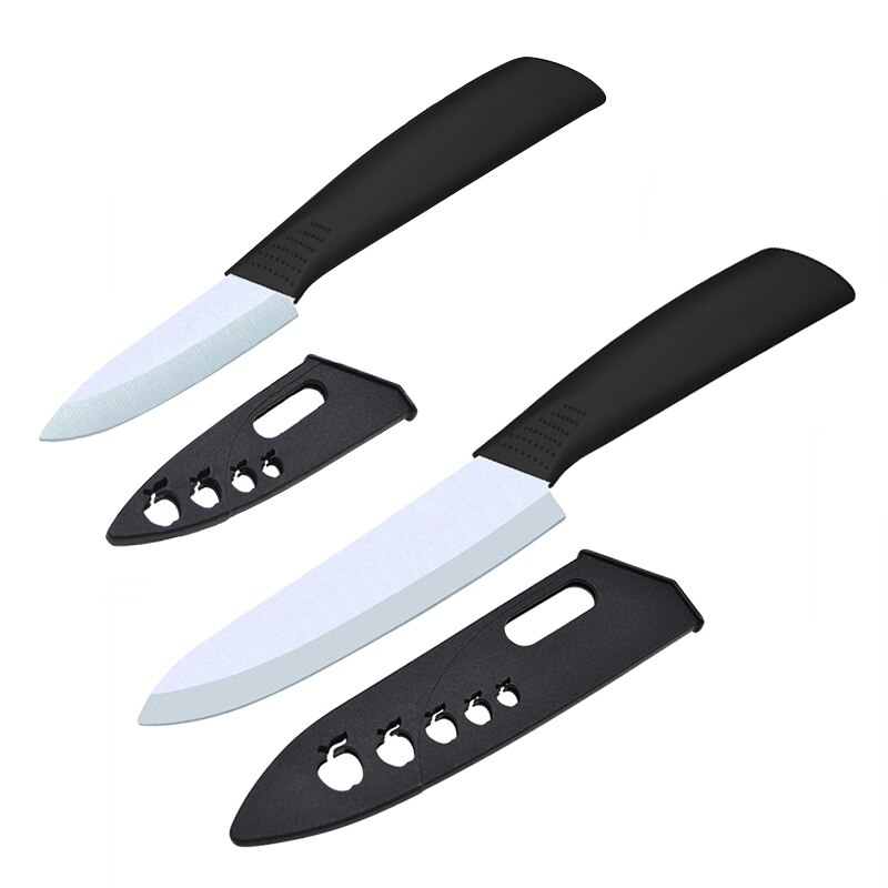 TONIFE Ceramic Knives Kitchen Knives 3 4 5 6 inch Chef Knife Cook Set+Peeler Zirconia Blade With Sheath: 36WH