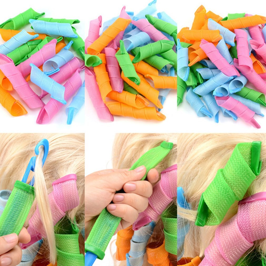 18 pz bigodino di capelli magico portatile accessori per lo messa in piega dei capelli bigodini di capelli strumento per lo messa in piega dei capelli di bellezza non dannoso rulli per capelli fai da te