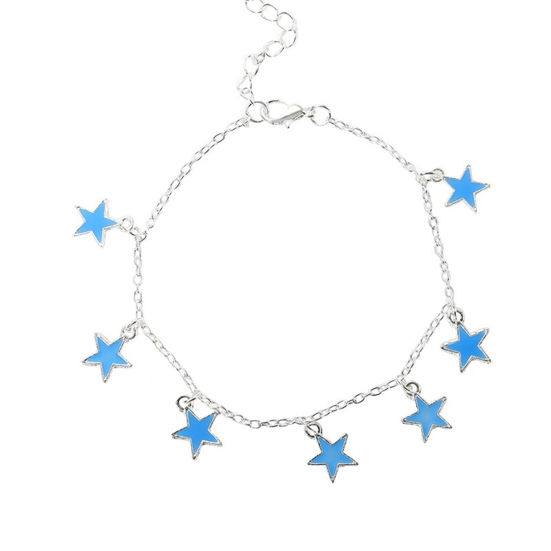 SHUANGR Bohemen Lichtgevende Hart Hanger Enkelbanden Voor Vrouwen Mooie Armband op de Been Star Enkelband Mode Vrouwelijke Voet Sieraden: Default Title