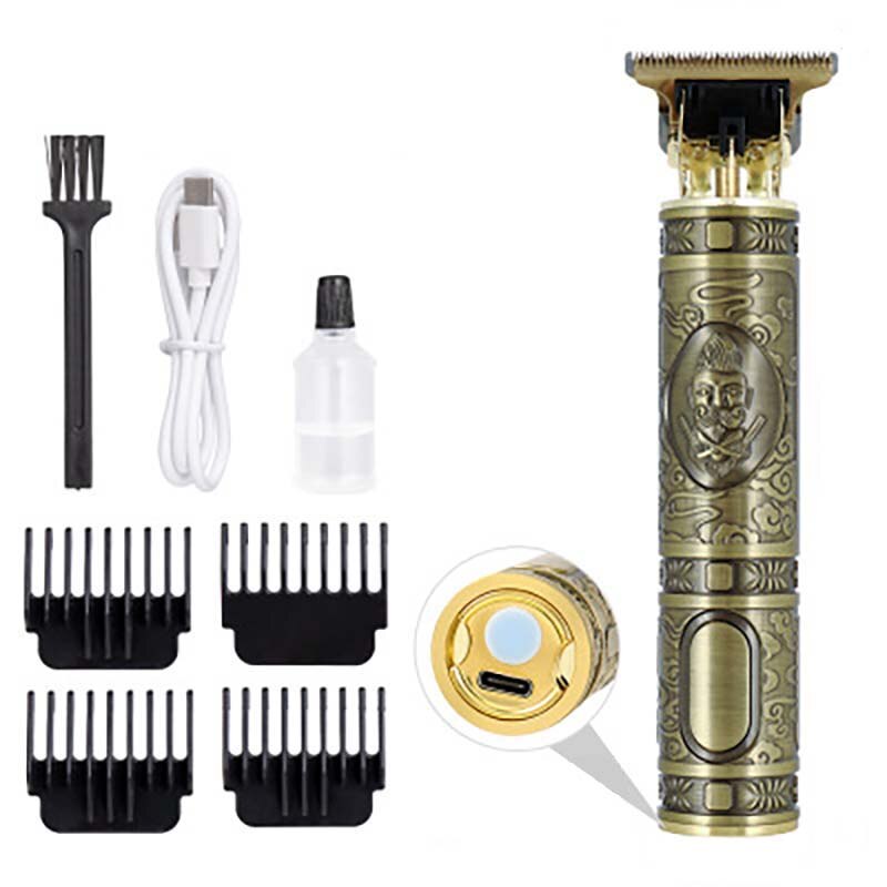 Usb aparador de cabelo barbeiro corte de cabelo recarregável máquina de cortar cabelo sem fio homens máquina de corte de cabelo aparador de barba 1.5-4mm navalha barbeador: 06
