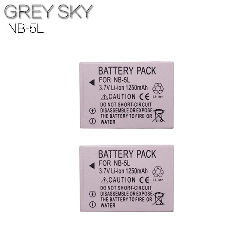 2 pièces NB-5L NB 5L NB5L Batterie + LCD USB Chargeur Pour appareil photo Canon S110 SX200 SX210 SX220 SX230 EST HS IXUS 850 870 800 860 990 SD caméra: 2 battery