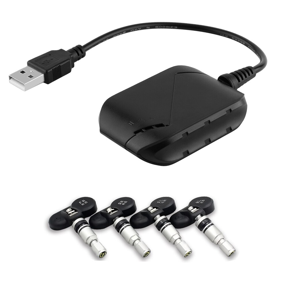 Junsun USB bandenspanning monitoring alarmsysteem tpms met 4 interne sensoren voor junsun android auto dvd-speler navigatie | NL