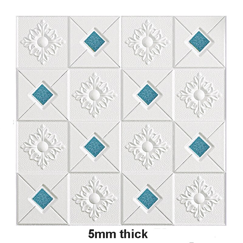 3d väggklistermärken självhäftande tak dekorativa klistermärken vardagsrum sovrum tv bakgrund tapet skum tapet: 023c / 1 st 70 x 70cm
