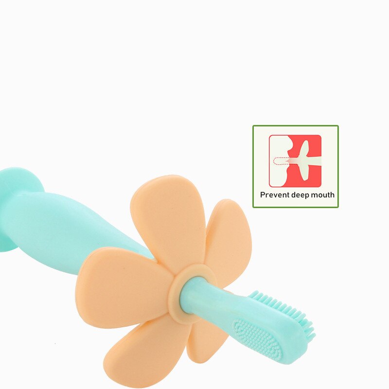 Baby Kids Bloem Effen Kleur Training Handleiding Tandenborstel Zuigeling Mondverzorging Tandenborstel Kinderen Jongen Meisjes Zachte Silicone Teethbrush