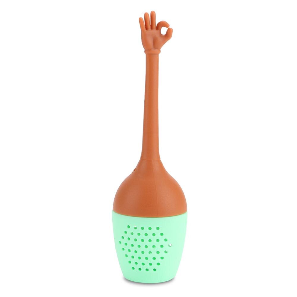 Søde sjove hænder silikone te infuser te kaffe filter løs blade urte krydderi holder te si drikkevare tilbehør: B