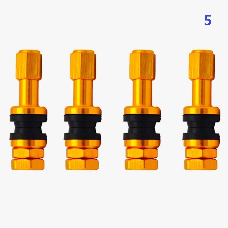 LOPOR 4 unids/set vástago de la válvula del neumático de la rueda de aluminio del coche con la tapa del polvo roja: 5