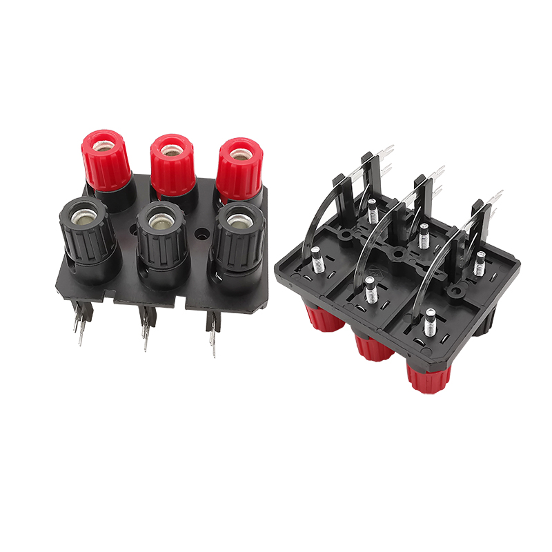 WP 2 4 6 Pole External Audio Jack 4mm Banana Socket Connector Speaker Amplifier Screw Post Terminal Block Straight/Bend Pin: Ivory / 20-29Pcs