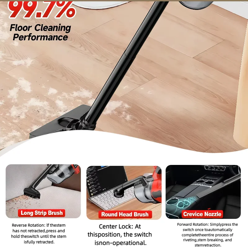 Milwaukee Cordless Vacuum Battery Handheld Vacuum Cleaner with 2Pcs Washable HEPA Filter for Home Pet Hair Car For 18V Battery
