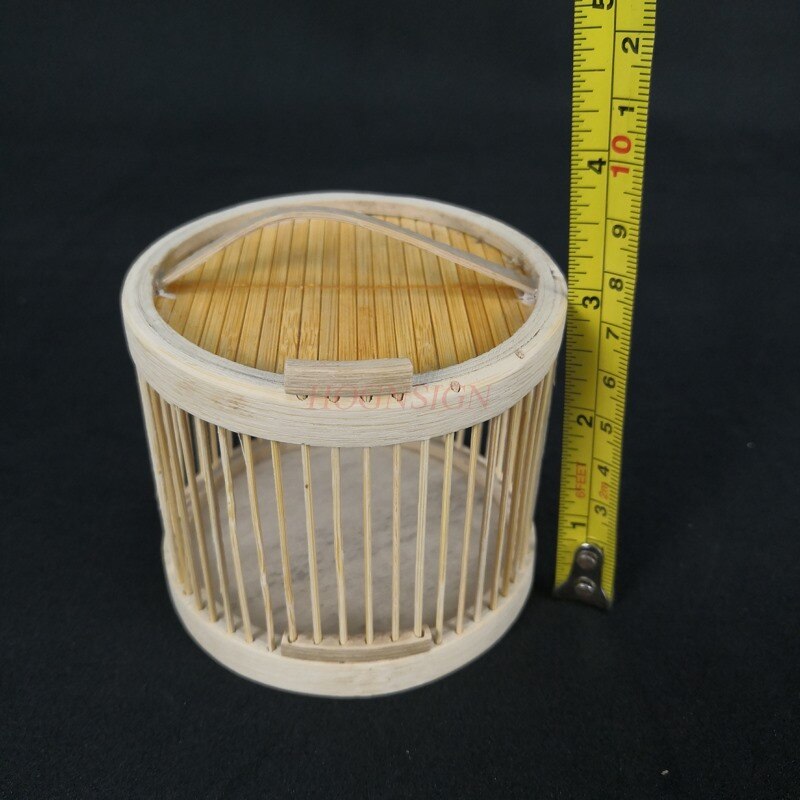 Children Toy Bamboo Insect Grasshopper Round House Keep Feeding Cage Cricket Small Simple Kid Exploring Ability Developing