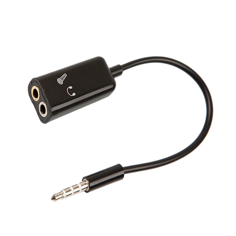 3.5 Mm Stereo Audio Splitter Male Naar Hoofdtelefoon + Microfoon Adapter Koppels Turn Kabelboom Connector