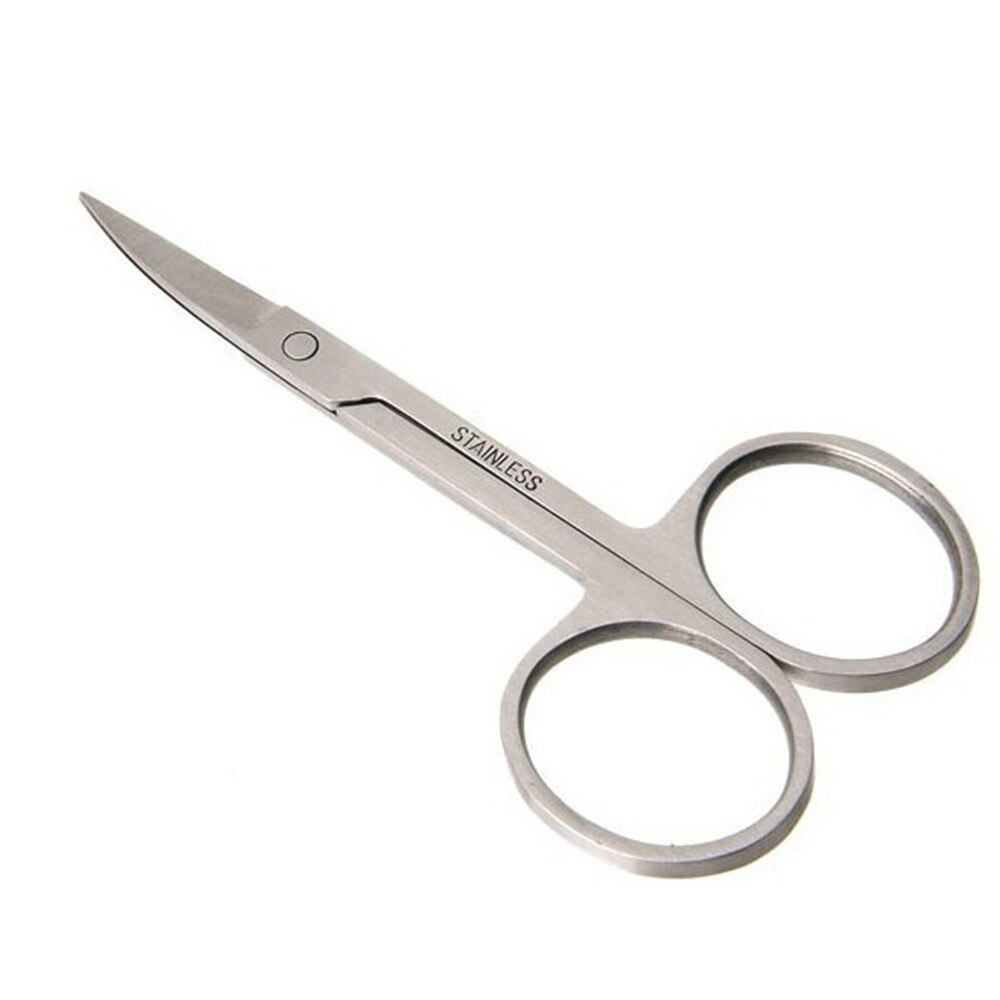 Glamlash 5Pcs Rvs Gebogen Schaar Wenkbrauw Haar Shear Trimmen Schoonheid Nagelschaartje Facial Trimmen Tweezer