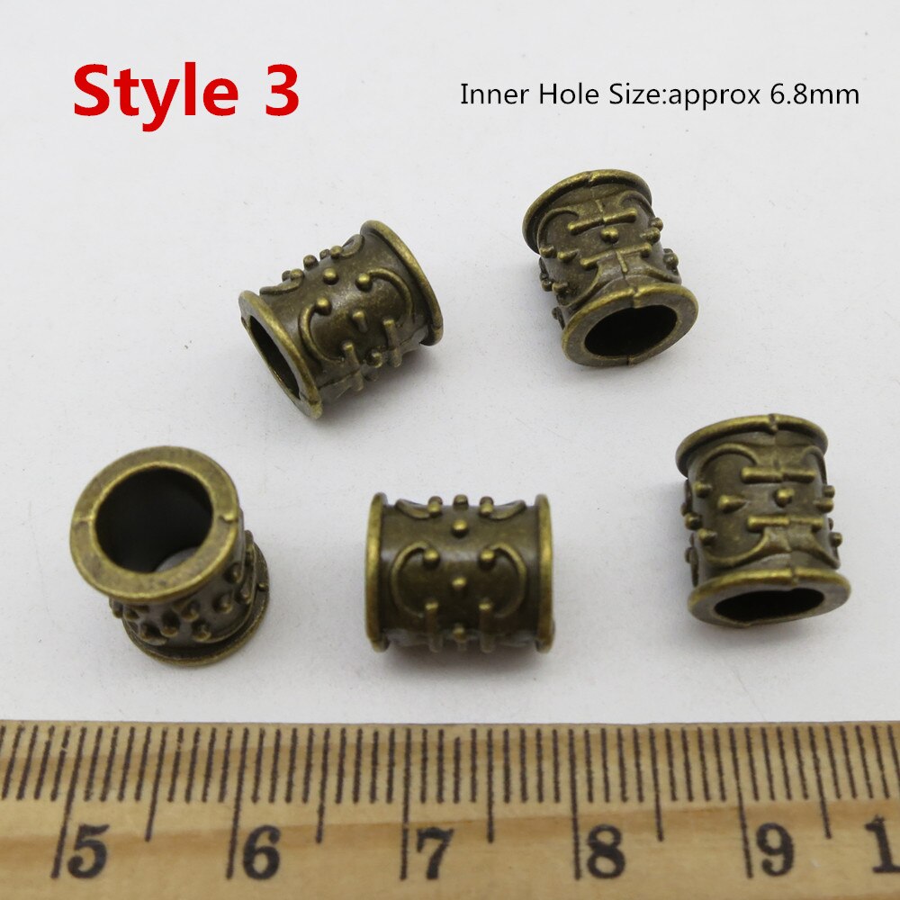 5 st olika stilar viking rune hår fläta dread beard dreadlock pärlor ringar tub för kvinnor män tillbehör: 5 st stil 3