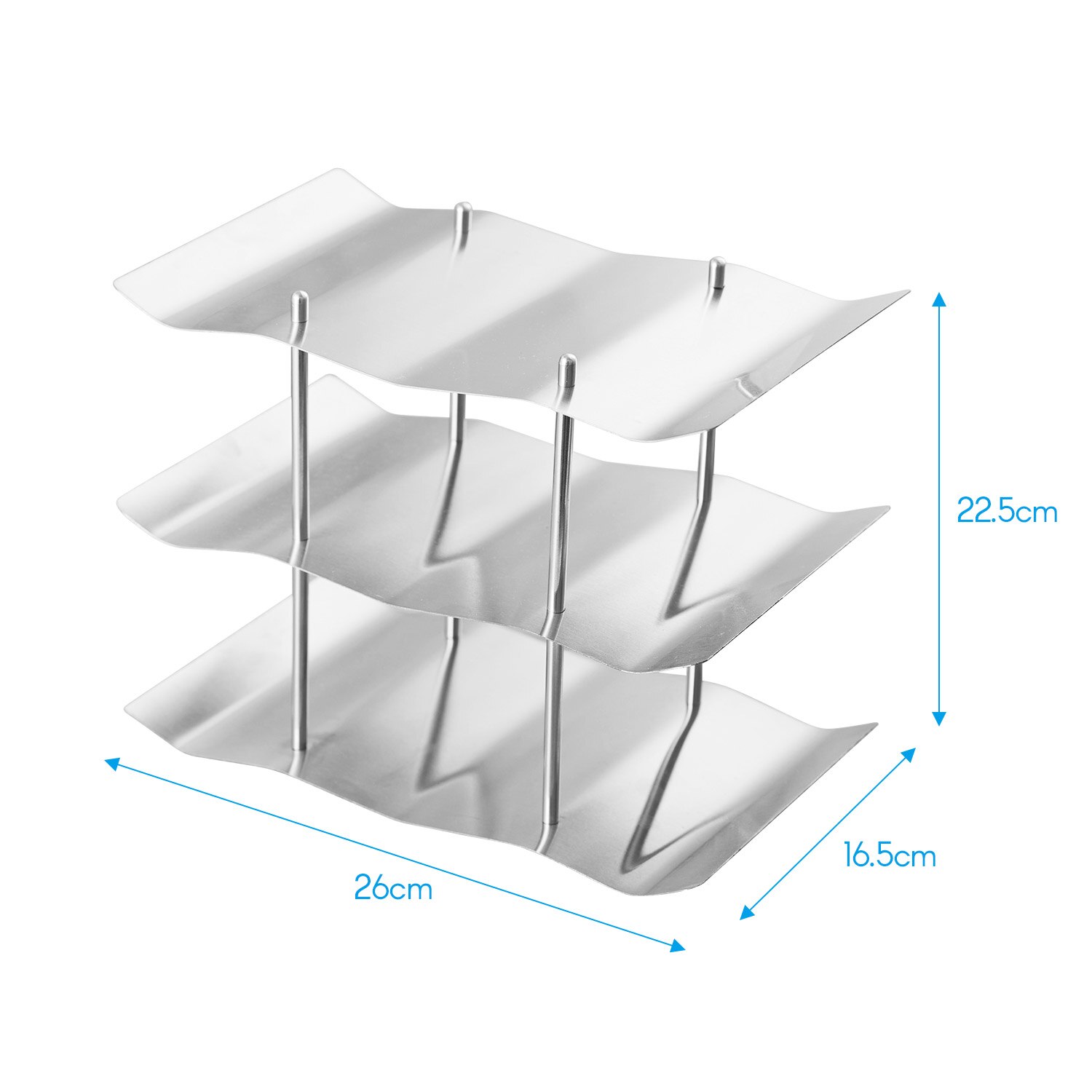 3 Tiers 9 bottiglie di Vino Cremagliera Cucina In Acciaio Inox Da Tavolo Controsoffitto Freestanding Onda di Vino Cremagliera Mensola di Esposizione del Supporto Del Vino