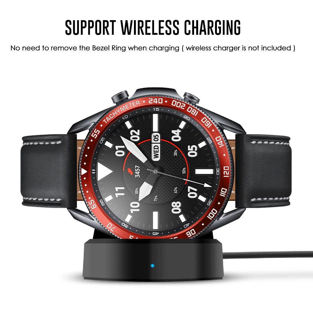Obudowa ze stali nierdzewnej smartwatch do Samsung Galaxy Watch 3 45mm 41mm tarcza Bezel pierścień samoprzylepna ochrona przed zarysowaniem metalowa obudowa
