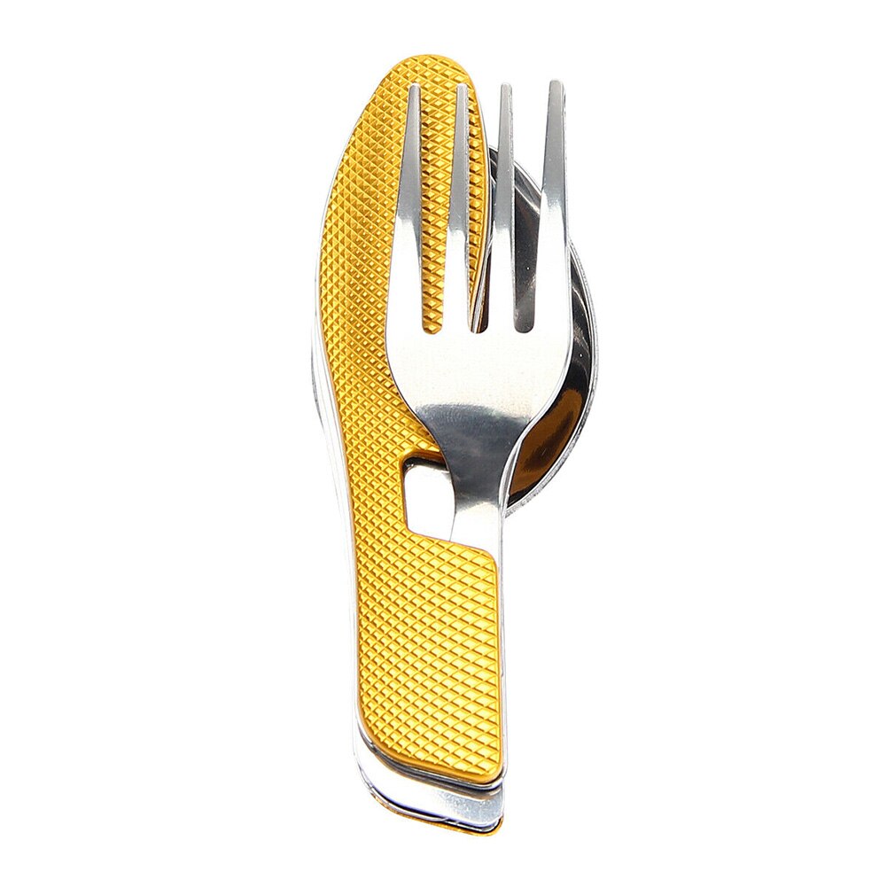 3 In 1 Folding Spoon Knives Fork Set Multifunction Travel Camping Tableware Kit can CSV