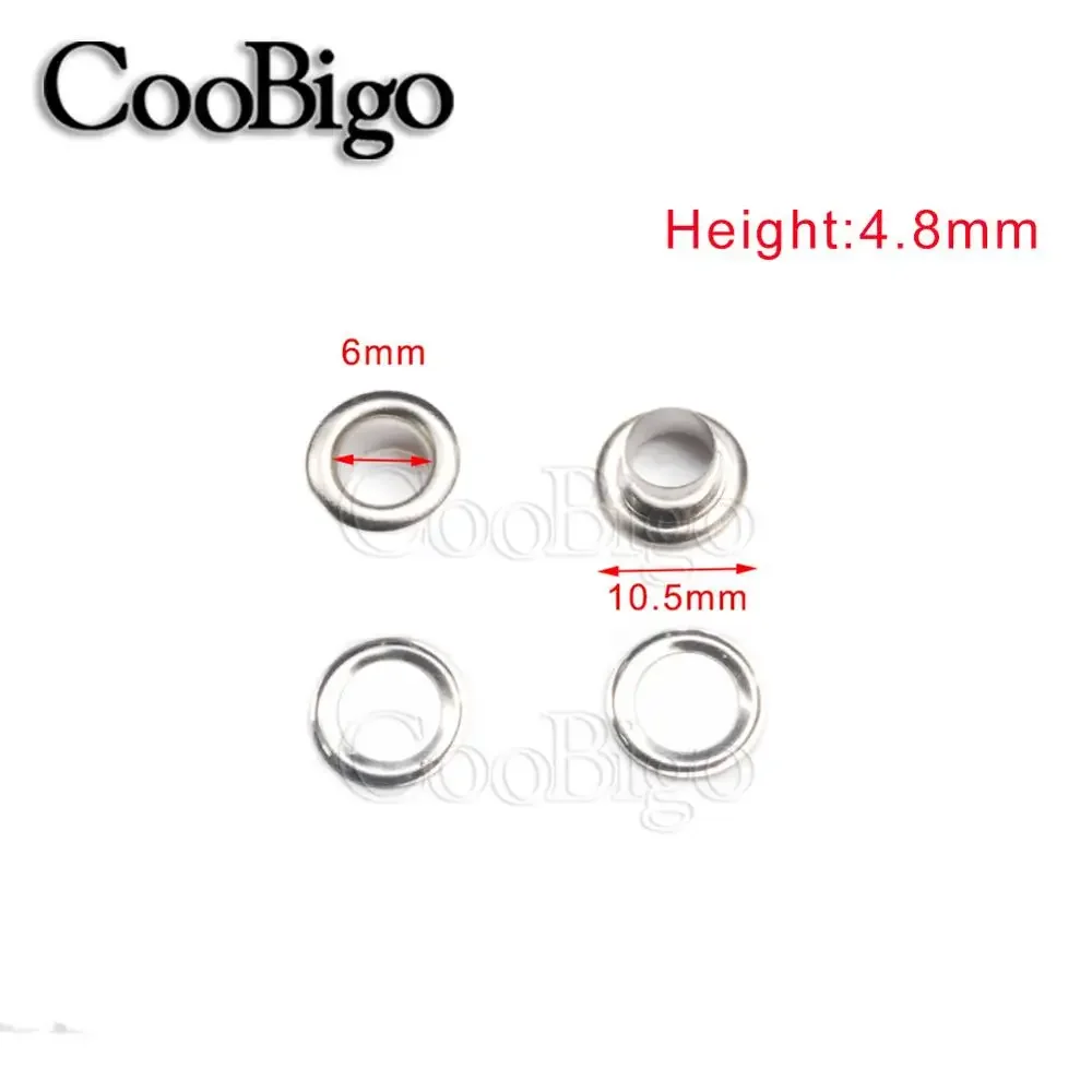 100 ensembles d'œillets ronds en cuir, œillets en métal pour chaussures, vêtements, sac, ceinture, bricolage, accessoires d'artisanat du cuir, couleur argent: Nickel noir