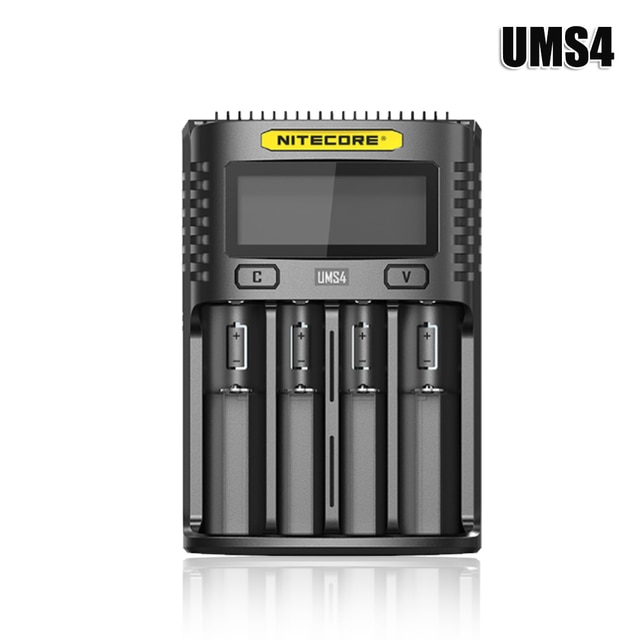 NITECORE UMS4 Batterie ladegerät QC Schnelle Ladung 4A mit 4 Slots Ausgang LCD Display Für 18650 14500 16340 26650 21700 AA AAA Batterie: UMS4