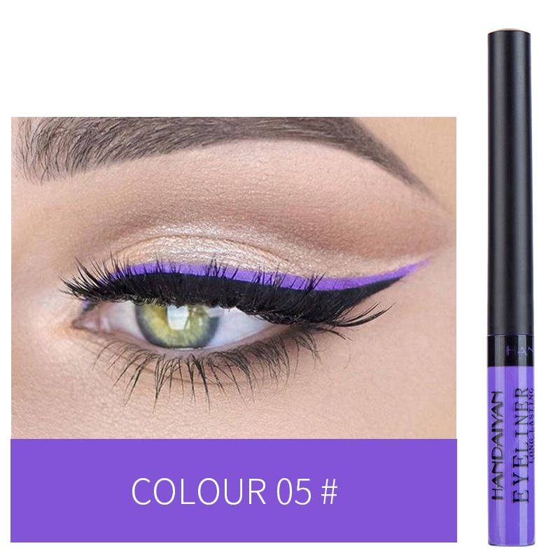 Bunte Neon- Grün Weiß matt Flüssigen Eyeliner Bleistift Wasserdicht machen-hoch Flüssigkeit Auge Liner Blau Gelb Augen Kosmetik Stift TSLM1: 05