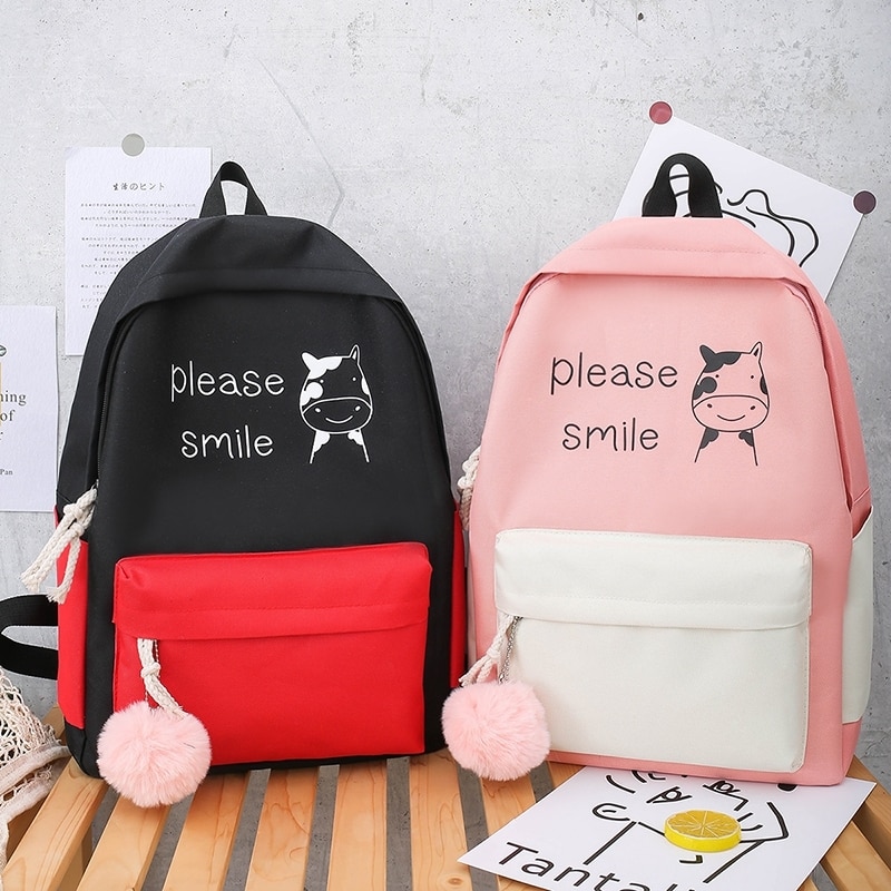 4 stücke schule taschen für Teenager mädchen freundlicher niedlich Rucksack frauen Reisen Bagpack Laptop Rucksack plecak mochilas escolares Neue