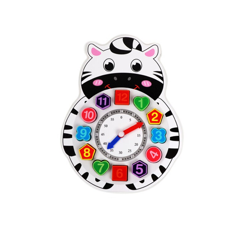 1-6 jahre Alt Holz Cartoon Tier Zeit Kognitiven Uhr Perlen Wecker Kinder Frühe Bildung Digitale Pädagogisches Spielzeug