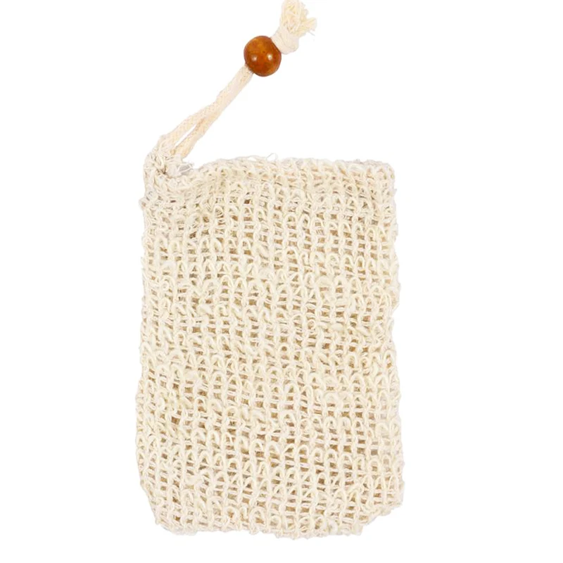 Bolsa protectora de jabón de nailon grueso, barra de bolsa, bolsas de jabón de espuma de burbujas abundantes, bolsas de malla de jabón exfoliantes para ducha, soporte para jabones de bolsillo: Marfíl