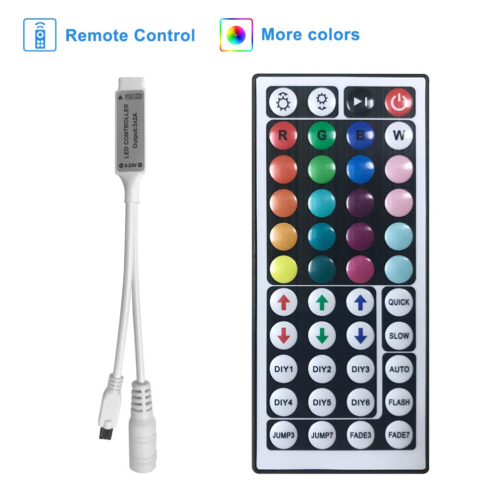 RGB Control Box 12V Music IR Controller 44 Keys Remote Control Plastic RGB Controller LED Dimmer for LED Strip Connector: 44 Keys IR