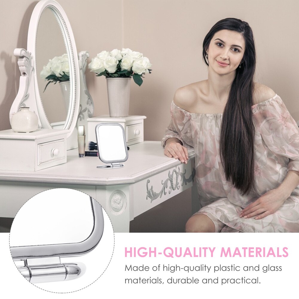 Double Sided Makeup Mirror Tabletop Magnifying Mirror Folding Vanity Mirror